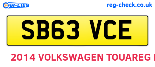 SB63VCE are the vehicle registration plates.