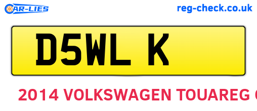 D5WLK are the vehicle registration plates.