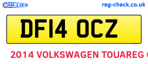 DF14OCZ are the vehicle registration plates.