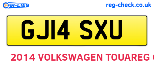 GJ14SXU are the vehicle registration plates.