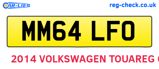 MM64LFO are the vehicle registration plates.