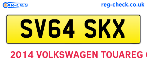 SV64SKX are the vehicle registration plates.