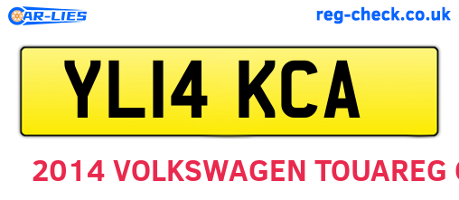 YL14KCA are the vehicle registration plates.