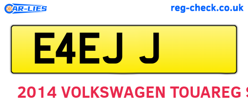 E4EJJ are the vehicle registration plates.
