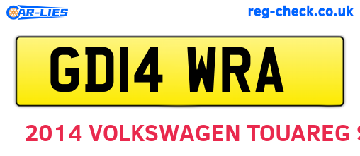GD14WRA are the vehicle registration plates.
