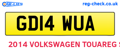 GD14WUA are the vehicle registration plates.