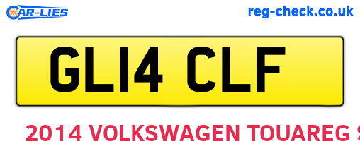 GL14CLF are the vehicle registration plates.