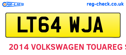 LT64WJA are the vehicle registration plates.