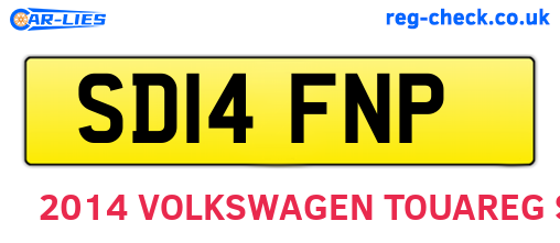 SD14FNP are the vehicle registration plates.