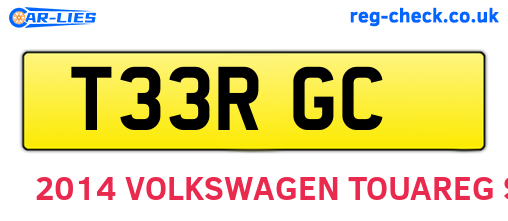 T33RGC are the vehicle registration plates.