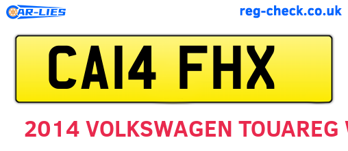 CA14FHX are the vehicle registration plates.