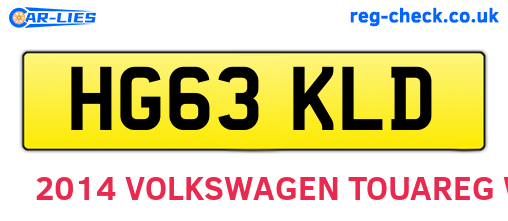 HG63KLD are the vehicle registration plates.