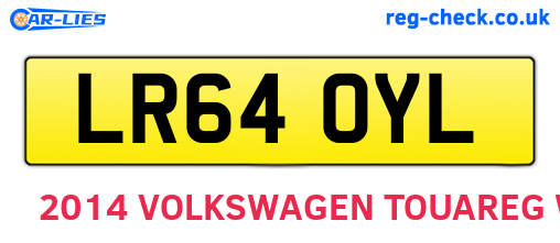 LR64OYL are the vehicle registration plates.