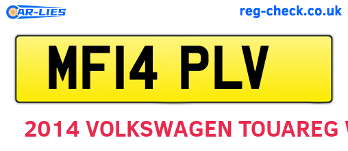 MF14PLV are the vehicle registration plates.