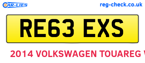 RE63EXS are the vehicle registration plates.