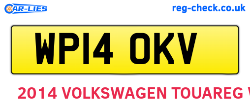 WP14OKV are the vehicle registration plates.