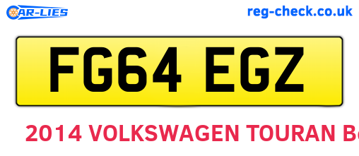 FG64EGZ are the vehicle registration plates.