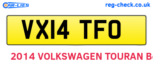 VX14TFO are the vehicle registration plates.