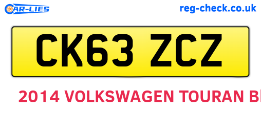 CK63ZCZ are the vehicle registration plates.