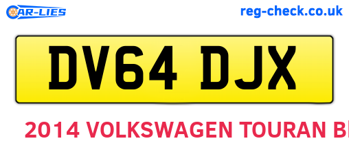 DV64DJX are the vehicle registration plates.
