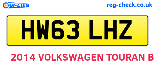 HW63LHZ are the vehicle registration plates.