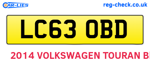 LC63OBD are the vehicle registration plates.