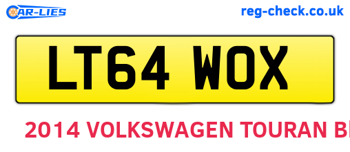 LT64WOX are the vehicle registration plates.