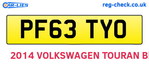 PF63TYO are the vehicle registration plates.