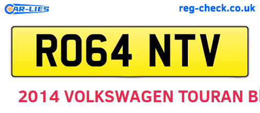 RO64NTV are the vehicle registration plates.