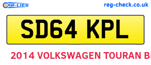 SD64KPL are the vehicle registration plates.