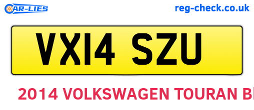 VX14SZU are the vehicle registration plates.