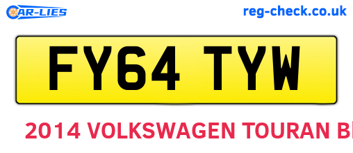 FY64TYW are the vehicle registration plates.