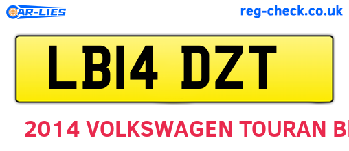 LB14DZT are the vehicle registration plates.