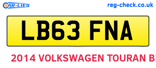 LB63FNA are the vehicle registration plates.