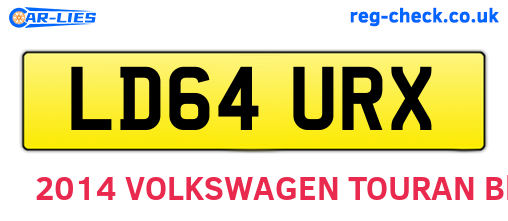 LD64URX are the vehicle registration plates.