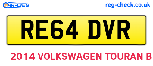 RE64DVR are the vehicle registration plates.