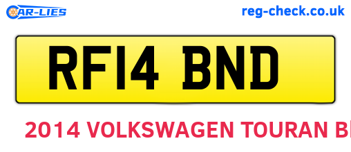 RF14BND are the vehicle registration plates.
