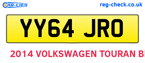 YY64JRO are the vehicle registration plates.