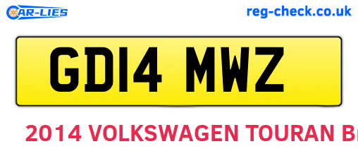 GD14MWZ are the vehicle registration plates.