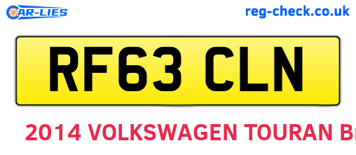 RF63CLN are the vehicle registration plates.
