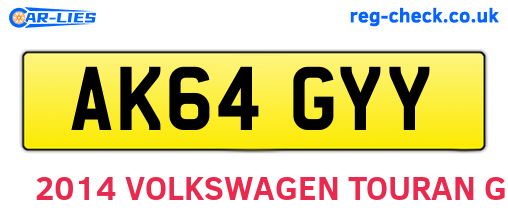 AK64GYY are the vehicle registration plates.