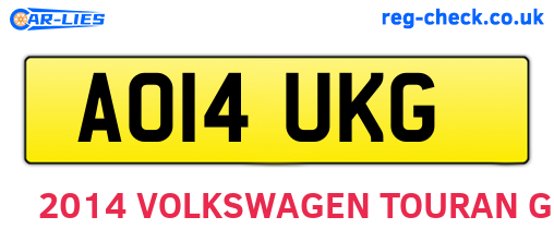 AO14UKG are the vehicle registration plates.