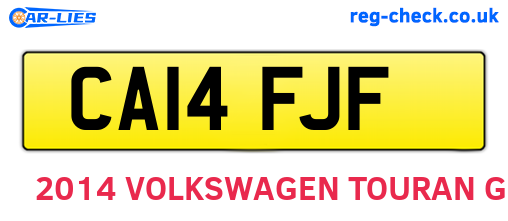 CA14FJF are the vehicle registration plates.