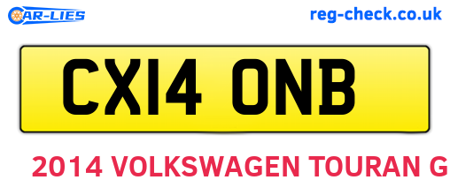 CX14ONB are the vehicle registration plates.