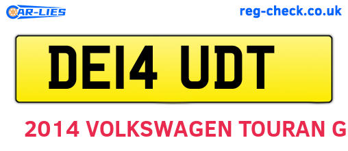 DE14UDT are the vehicle registration plates.