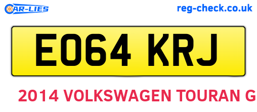 EO64KRJ are the vehicle registration plates.