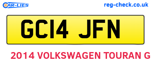 GC14JFN are the vehicle registration plates.