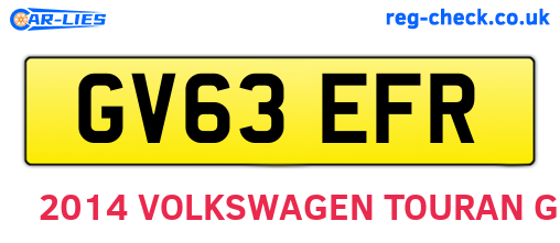 GV63EFR are the vehicle registration plates.