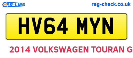 HV64MYN are the vehicle registration plates.