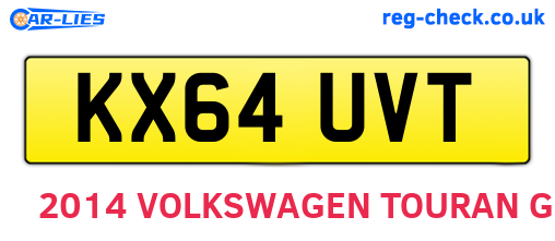 KX64UVT are the vehicle registration plates.